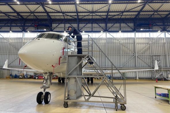 Business jet hangar at Central Japan International Airport