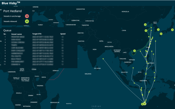 Solution operation screen (Optimal arrival time is displayed based on the weather, conditions of other ships, etc.)