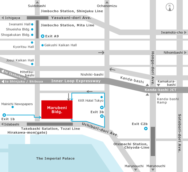 Tokyo Head Office Map